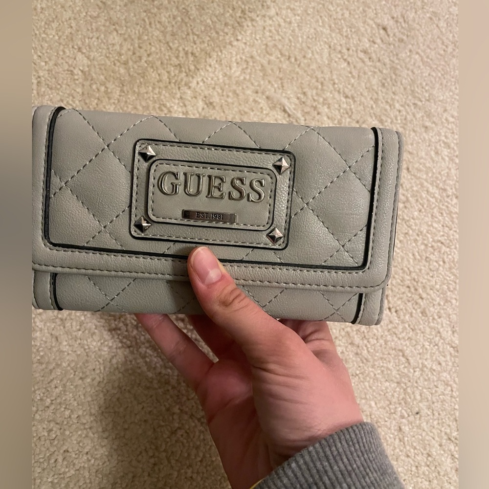 GUESS grey trifold wallet